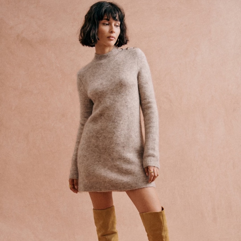 SEZANE - Cozy kid mohair dress - Beige - XS
